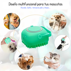 Cepillo de Baño con Recipiente - Perros y Gatos